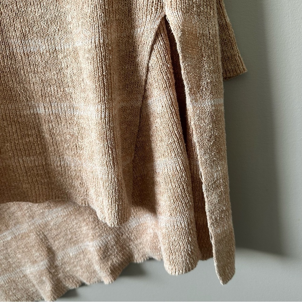 Free People Shipping News Oversized Tunic Sweater Women L Beige Tan Cozy Beachy - Picture 4 of 15